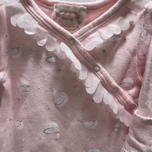 Baby Biscotti Pink Ruffled Footed Sleeper